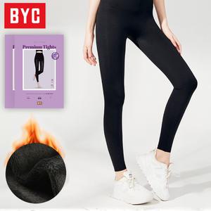 BYC 2개세트 팬티 스타킹 융 기모 검정 겨울 고탄력 무발 학생 교복 여성 타이즈 융털 레깅스