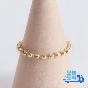 14K 컷팅 볼 체인 금 반지