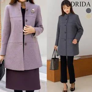 [하프클럽/]엄마옷  겨울 카라 빅사이즈 모직 울 하프 코트 40-50대 중년 여성