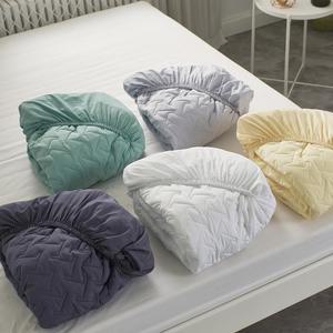 심플 단색 누빔 침대 매트리스 커버 워싱 밴딩 고무줄 슈퍼싱글 퀸 킹