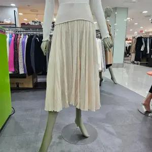 시슬리/애플아울렛/레이 배색 플리츠 롱 스커트 SASK05411