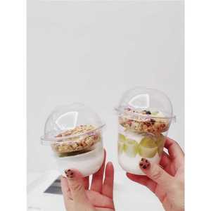 일회용 디저트 플라스틱 용기 요거트 PET 오트밀 컵 100개 푸딩 요구르트 컵케익