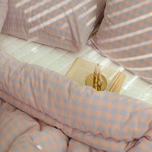 [은남침구]면100% 선염 워싱면 봄가을 차렵이불 선염지체크투 퀸사이즈 2color