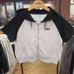 에스핏 HC08 배색 크롭 후드JP 에스핏주니어 여아/반팔 후드집업 SJZ304 FKJP01