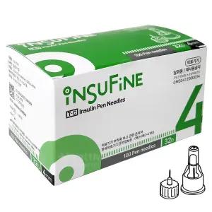 인슈파인 인슐린 펜니들 32G 4mm 100개입(박스파손_2026.09.30까지)/멸균주사침 주사바늘 의료기기
