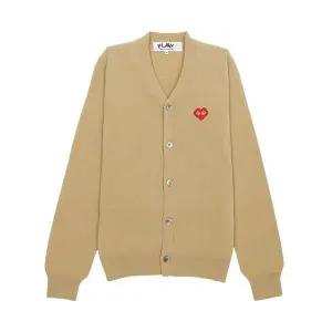 [꼼데가르송] 스페이스 인베이더 하트와펜 V넥 가디건 카멜 132505460