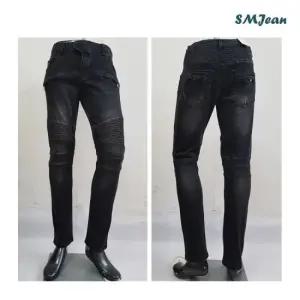 SMJ136 링클 바이크 남자 청바지 블랙 스판 슬림