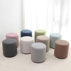 원형 스툴 화장대 의자 패브릭 인조가죽 카페 인테리어 보조 대기 대기실 사각 삼각