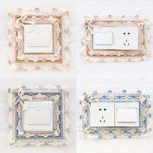 레이스 스위치 보호 커버 홈 장식 벽지 부드러운 간단한 현대적인 거실