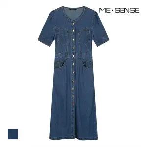 [미센스] 라운드넥 데님 원피스_MB45DOM202Z