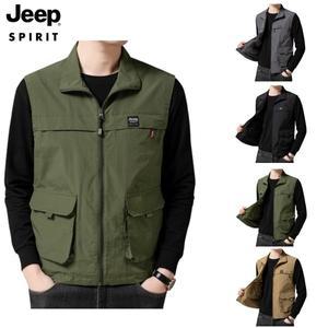 JEEP 봄가을 남성 아웃도어 등산복조끼 작업복 기능성 스판 빅사이즈 조끼