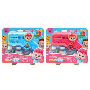 핑크퐁 베베핀 미니 게틀링 자동 버블건 버블액 2통 포함 비누방울 비눗방울 놀이 장난감