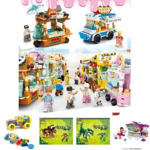 푸드트럭 총8종류 가게 상가 블럭/세트/블록/놀이/집콕/취미/소근육/창의력/역할/소꼽/어린이/선물/단체