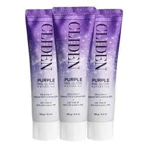 클라이덴 퍼플 더 글로우 미백치약 120g 3개 화이트닝 치약