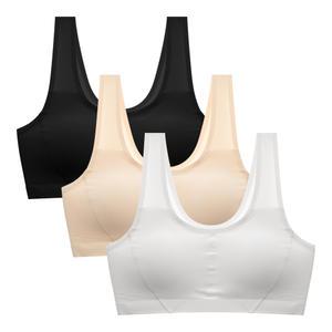 컴포터블 스포츠 브라탑 3P 메쉬 쿨 노와이어 요가 브라