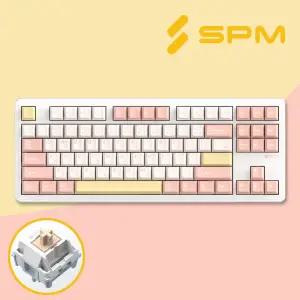 SPM PL87W 텐키리스 무선 기계식 키보드 베이비핑크 저소음 목새축