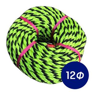 타이거 로프 PE 형광 로프 12파이 안전 주차장 공사장 줄 작업 밧줄 110m