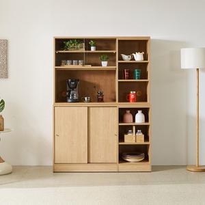 동서가구 빈티오 1200 슬라이딩 통문수납장+유리상부장 세트 DF926466