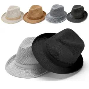 통기성 메쉬 고퀄리티 여름 고급망사 중절모 특수 페도라 중년 남성 남자 모자 자외선 차단