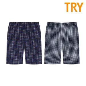 [TRY]트라이 남성 여름 잠옷바지 선염써커 5부 하의 파자마 1매입 I05