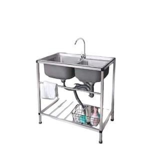 업소용 싱크대 2구 탕비실 매장 식기 휴게소 식당 캠핑장 식당용 영업용 스테인레스 베란다