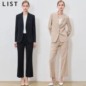 2SET LIST)] 미니멀 투버튼 재킷+스트레이트 팬츠 2종세트 택가격 406000원)