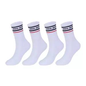 프로스펙스 컬러라인 쿠션 중목 스포츠양말 남 블랙/레드 4팩