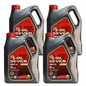 메온셀 에스오일 세븐 레드 9 SQ 5W30 4L x 4개 1박스 가솔린 LPG 전용 100 합성 엔진오일 (SQ 업그레이드