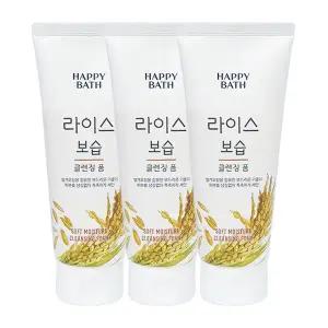 [해피바스]해피바스 라이스 보습 클렌징폼 200g x3