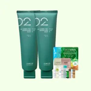 아모스 녹차실감 스무딩 팩 250ml 2개 new+랜덤팩 약해진모발