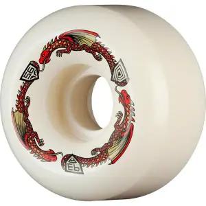 Powell Peralta Nano Rat Dragon Formula 97A 스케이트보드 휠, 화이트, 방사형 V4, 54mm x 34mm