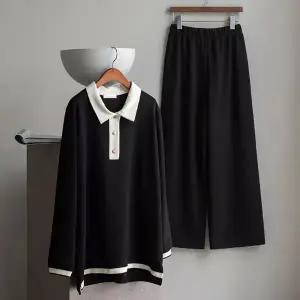 (안나앤플러스) 카라 배색 와이드 세트[세트DN694] 빅사이즈