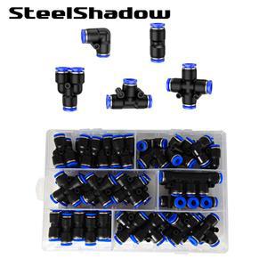 박스 세트 에어 스트레이트 공압 피팅 호스 파이프 푸시인 릴리즈 커넥터 10 12MM 커플링