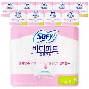 쏘피 바디피트 볼록맞춤 울트라 날개 소형 생리대 날개형 소피 S 사이즈 160개입