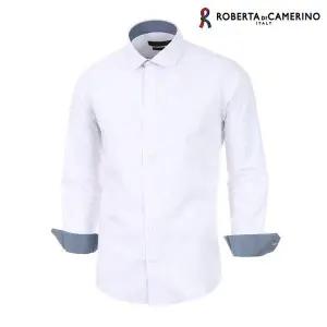 [대구백화점] [로베르따셔츠]슬림핏 화이트 솔리드 모달스판 셔츠( RR0-355-1)