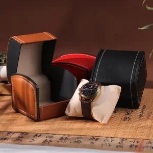 스티치 인조 가죽 시계 보관함 케이스 워치 쿠션 보관 상자 1구