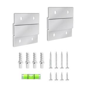 French Cleat 5.1cm(2인치) 2쌍 거울 행거 키트 13.6kg(30파운드) Z 벽걸이 헤비 픽처 미러 프레임 벽 장착 브래킷 하드웨어 듀티 클립 마운트 클리트 캐비닛 선반 후크 아트 보드 캔버스