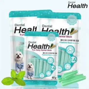 덴탈헬스 강아지 구강관리 치석제거 덴탈껌 민트(60g) 10개