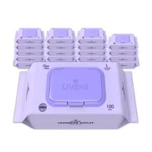 [리벤스] 라벤더 바이올렛 대용량 물티슈(캡형) 100매x20팩