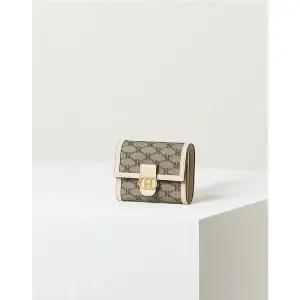 국내 매장판 헤지스 vk 지갑 선물포장 HIWA4E878.IV_여성 아이보리 로고 패턴 가죽 반지갑 여성 여자 정품