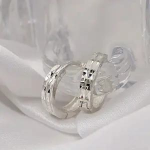 [하프클럽/]92.5 SILVER 더블컷팅 링 귀걸이