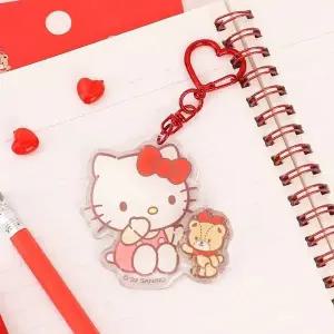[하프클럽/]산리오 스피너 키링 헬로키티 1P 파우치 백참 키홀더