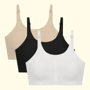 아이엠속옷 주니어 심리스 끈 브라탑 3p 편안한밀착 학생 청소년 브래지지어