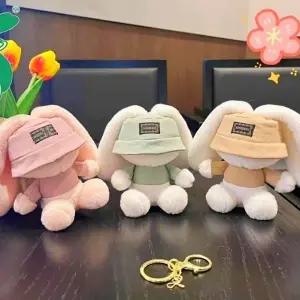 [하프클럽/](보리별) 모자 토끼인형키링 파스텔 귀여운 커플 시밀러룩 동물