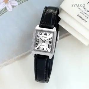 [카시오] LTP-V007L-7B1 클래식 스퀘어 로마 사각 여자 가죽 시계 d