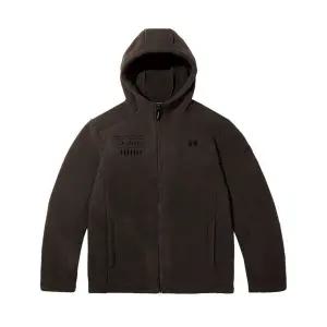 험머 H1 남성 그래픽 로고 보아 플리스 본딩 후드 자켓 브라운