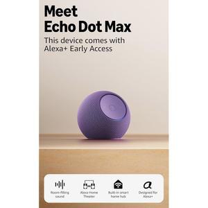 Amazon Echo Dot Max 최신 모델 방을 가득 채우는 사운드와 스마트 홈 허브가 내장된 Alexa 스피커 얼리 액세스 자수정 기능