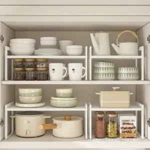 알뜰살림 길이조절 주방선반 접시 정리대 그릇 정리선반