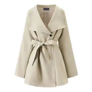 [미니멈 에브리데이]클래식 빅 라펠 허리 스트랩 하프 트렌치 자켓 EC1JK003D _P415195427