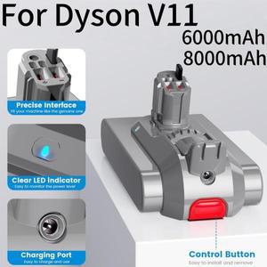 다이슨 V11 진공 청소기 SV15 SV16 SV17 SV18 SV22 교체 용 배터리 버클 버전 25.2V 6000mAh/8000mAh